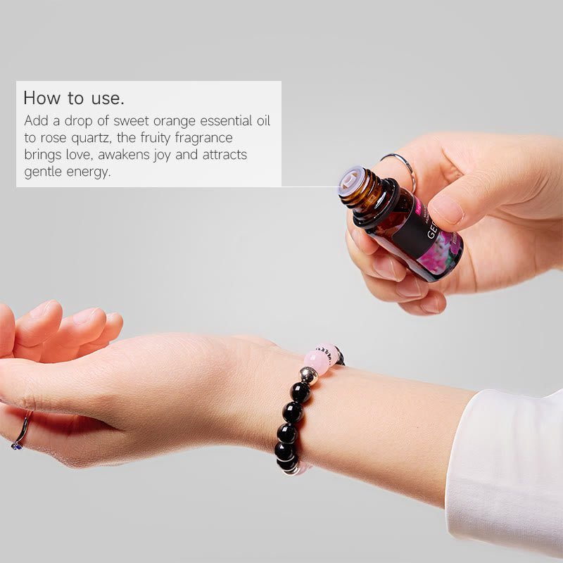 Bracelet Olivenorma « Rosé & Nuit » Amour & Protection aux huiles essentielles - image 2