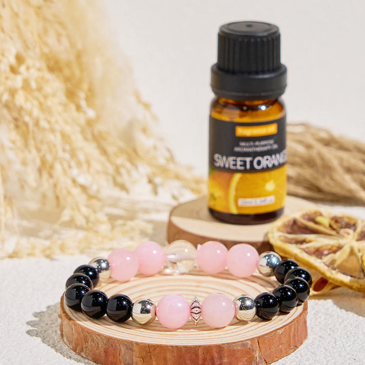 Bracelet Olivenorma « Rosé & Nuit » Amour & Protection aux huiles essentielles - image 3