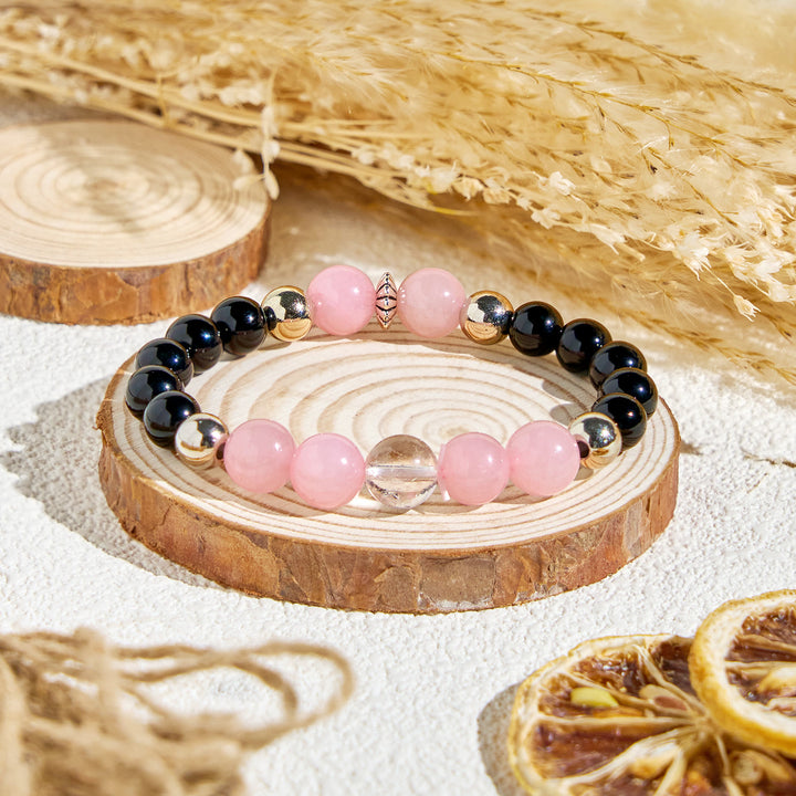 Bracelet Olivenorma « Rosé & Nuit » Amour & Protection aux huiles essentielles - Bracelet uniquement - image 5