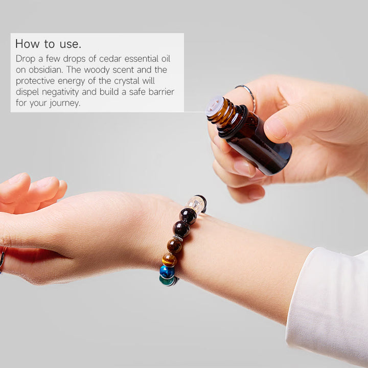 Bracelet Olivenorma « Deep Palette » en cristal transparent hématite purifiant aux huiles essentielles - image 2