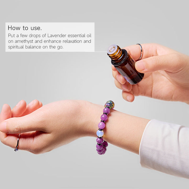 Bracelet Olivenorma « Purple Nova » à l'améthyste, purificateur d'énergie et d'huiles essentielles - image 2