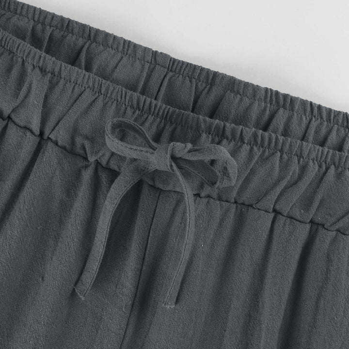 Pantalon large en coton et lin Olivenorma pour femme
