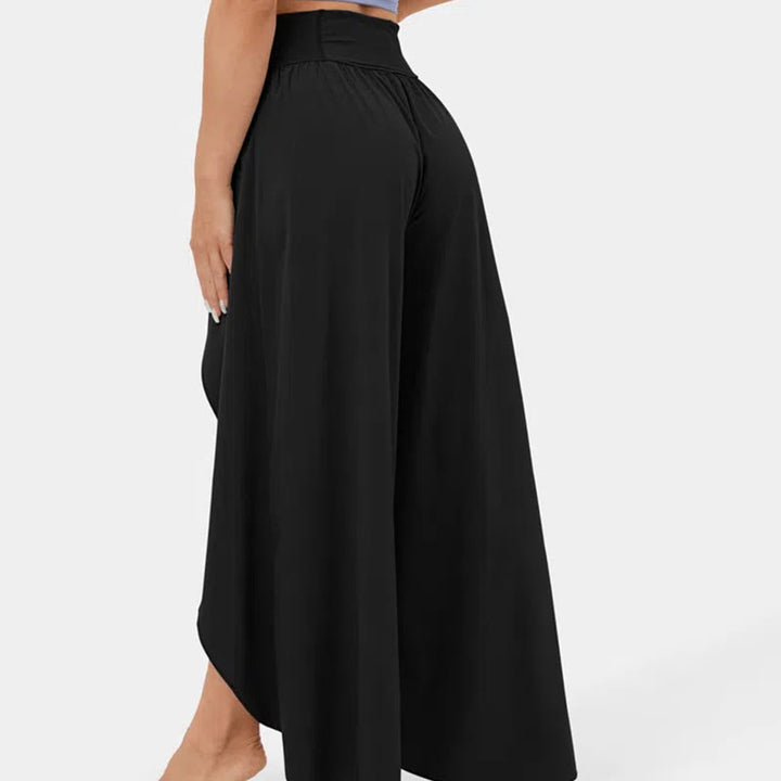 Pantalon de yoga extensible à fentes et coupe ample pour femme Olivenorma