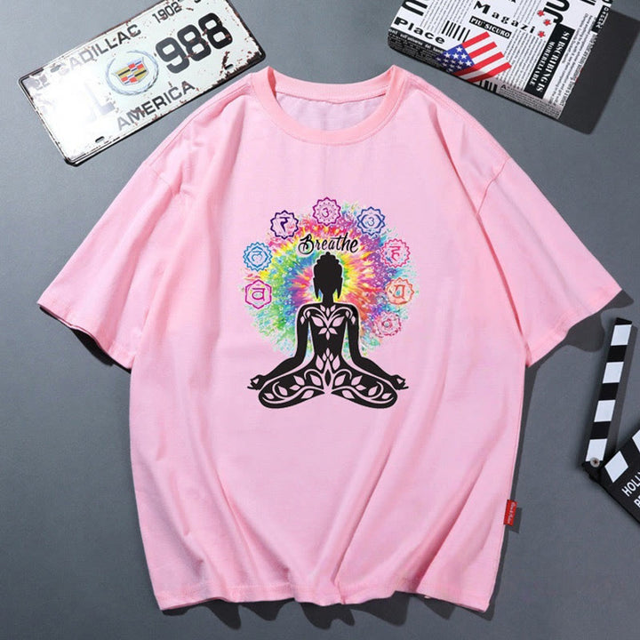 T-shirt de yoga respirant et confortable rose Olivenorma