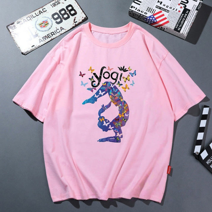 T-shirt de yoga respirant et confortable rose Olivenorma