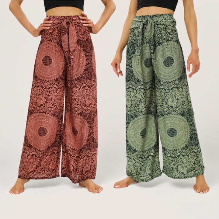 Pantalon de yoga à jambe large Olivenorma Mandala Boho