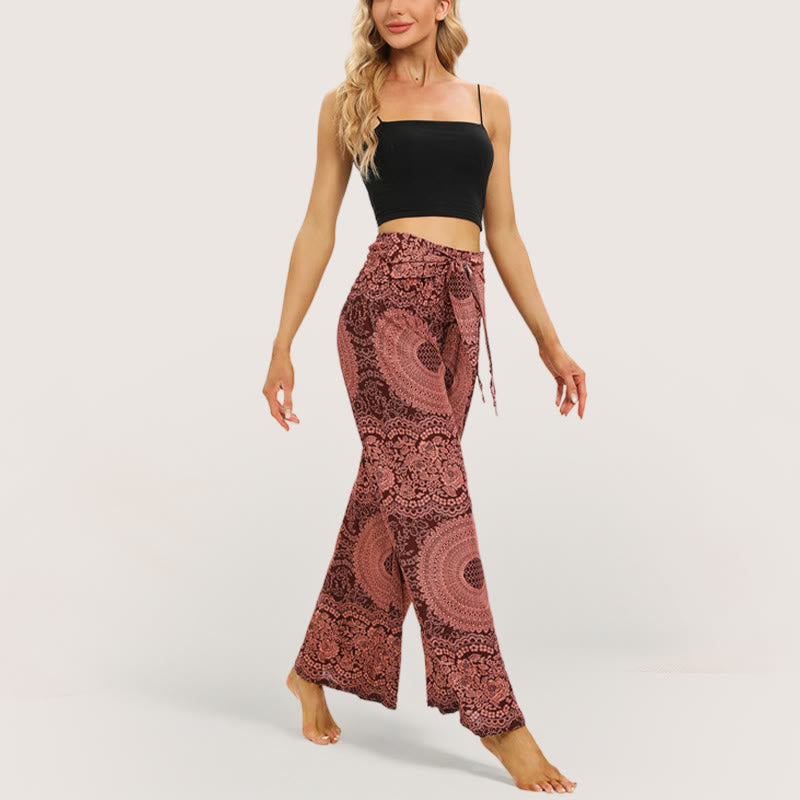 Pantalon de yoga à jambe large Olivenorma Mandala Boho