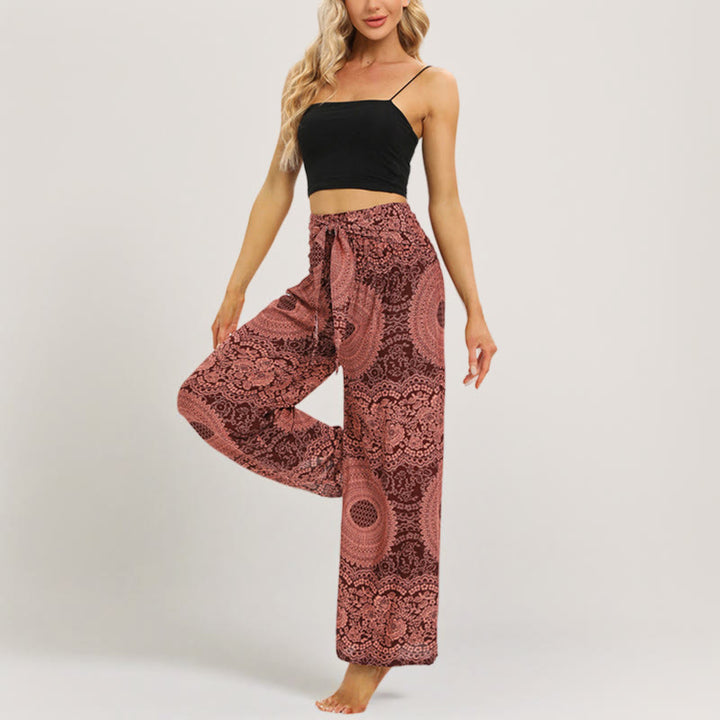 Pantalon de yoga à jambe large Olivenorma Mandala Boho