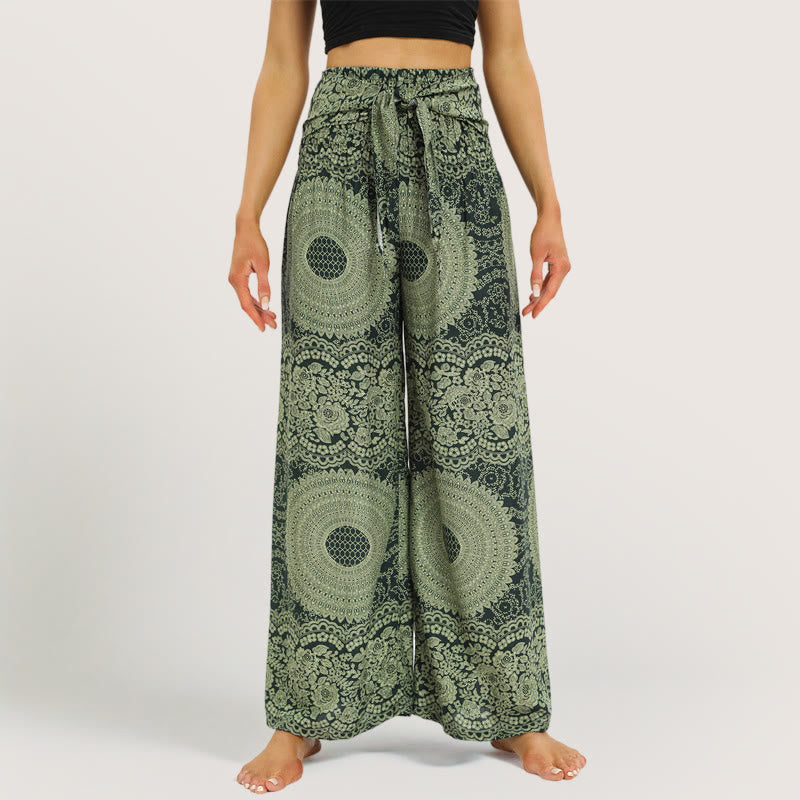 Pantalon de yoga à jambe large Olivenorma Mandala Boho