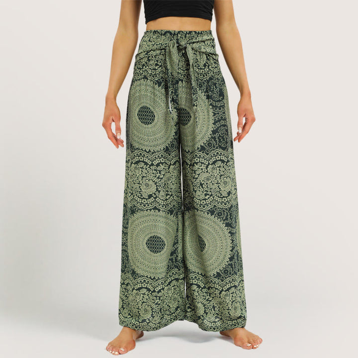 Pantalon de yoga à jambe large Olivenorma Mandala Boho