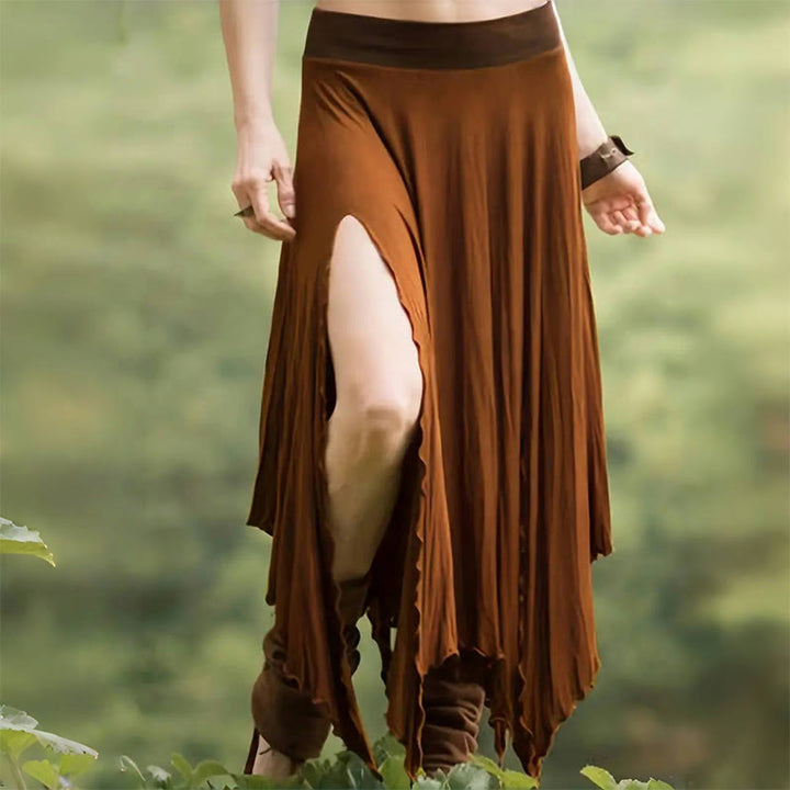 Robe mi-longue fendue style bohème Olivenorma à cordon de serrage - Pérou - XXL - image 1