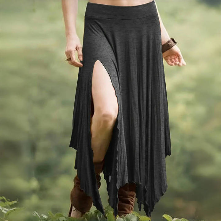 Robe mi-longue fendue style bohème Olivenorma à cordon de serrage - Gris - XXL - image 11