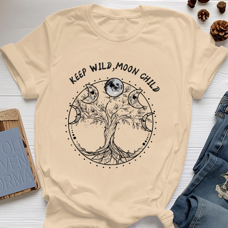 T-shirts Olivenorma « KEEP WILD, MOON CHILD » Arbre de vie Phases de lune - Jaune - 2XL - image 10