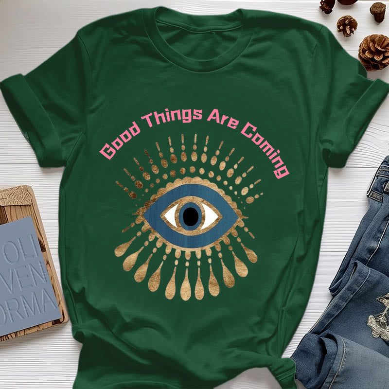 T-shirt Olivenorma « LES BONNES CHOSES ARRIVENT » EVIL EYE - Vert foncé - 2XL - image 20
