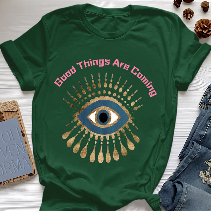 T-shirt Olivenorma « LES BONNES CHOSES ARRIVENT » EVIL EYE - Vert foncé - 2XL - image 20