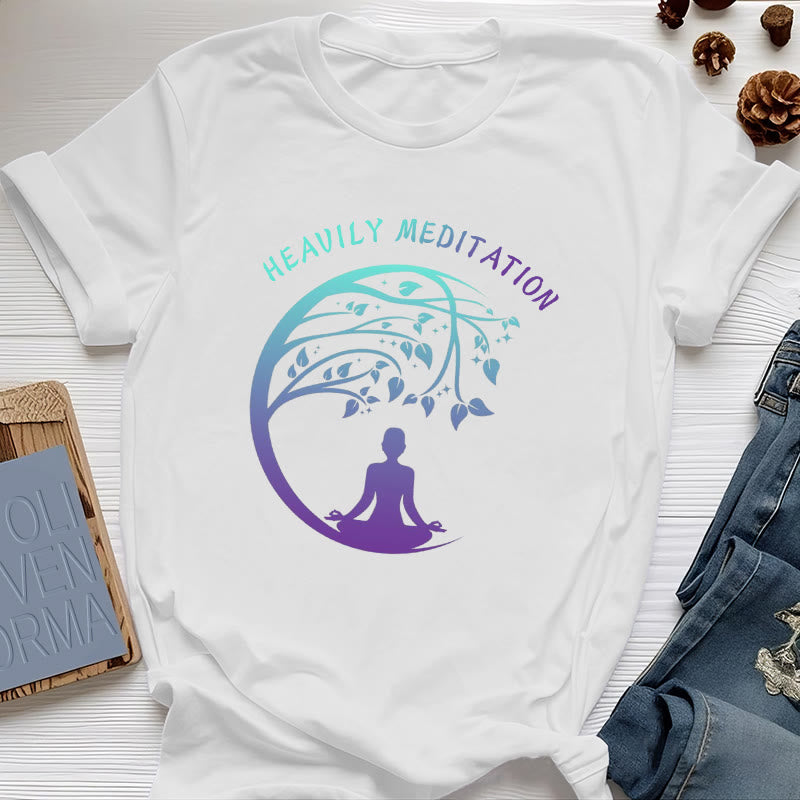 T-shirt de yoga Olivenorma « MÉDITATION FORTE » Arbre de Vie  - Blanc - 2XL - image 1