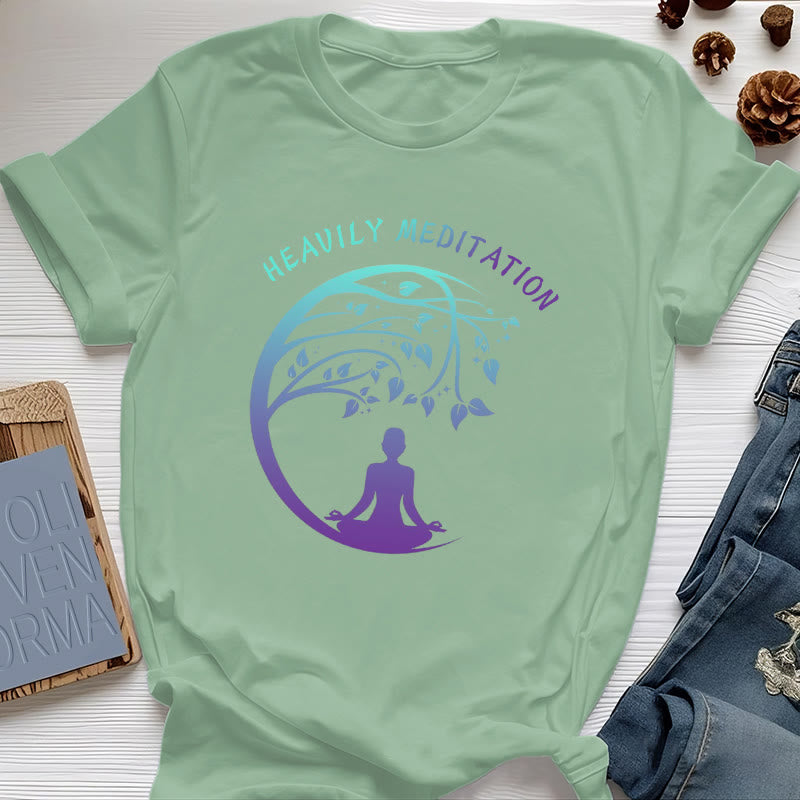 T-shirt de yoga Olivenorma « MÉDITATION FORTE » Arbre de Vie  - Vert clair - 2XL - image 19