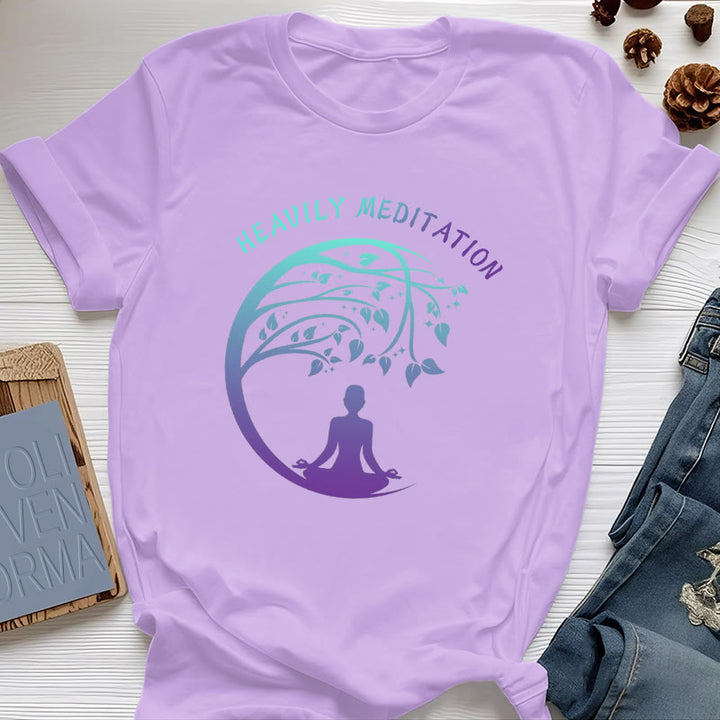 T-shirt de yoga Olivenorma « MÉDITATION FORTE » Arbre de Vie  - Violet - 2XL - image 17