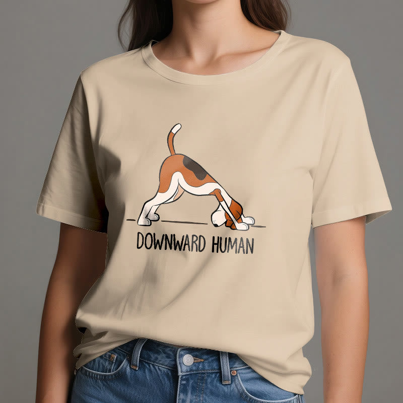 T-shirt de yoga humain descendant Olivenorma