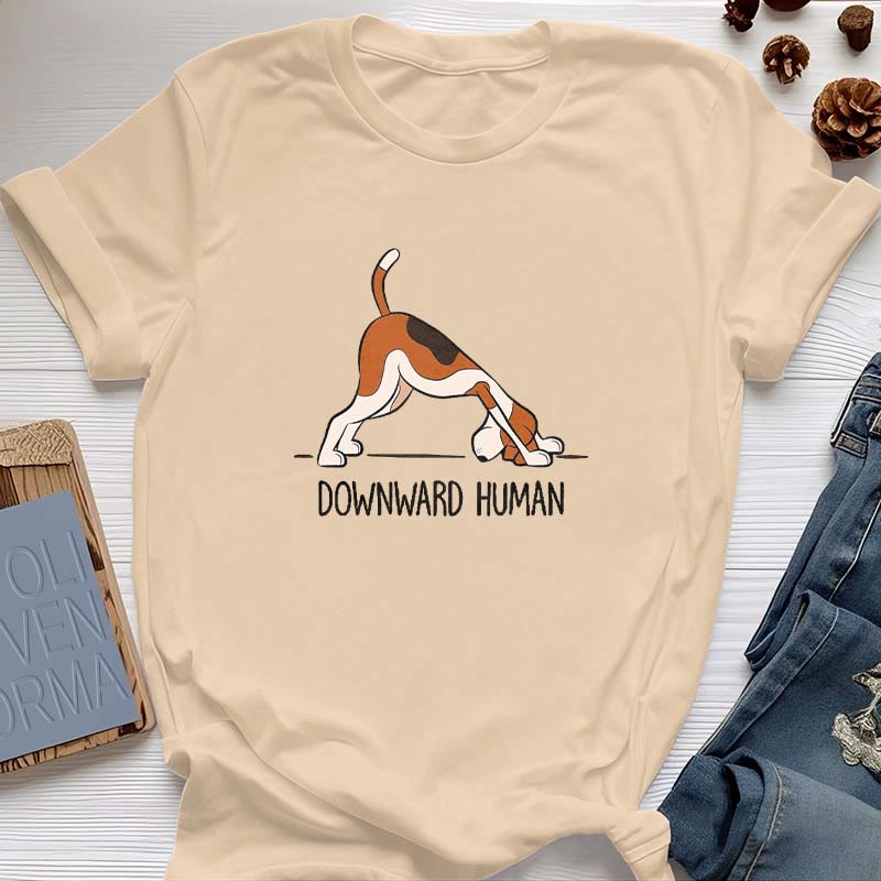 T-shirt de yoga humain descendant Olivenorma