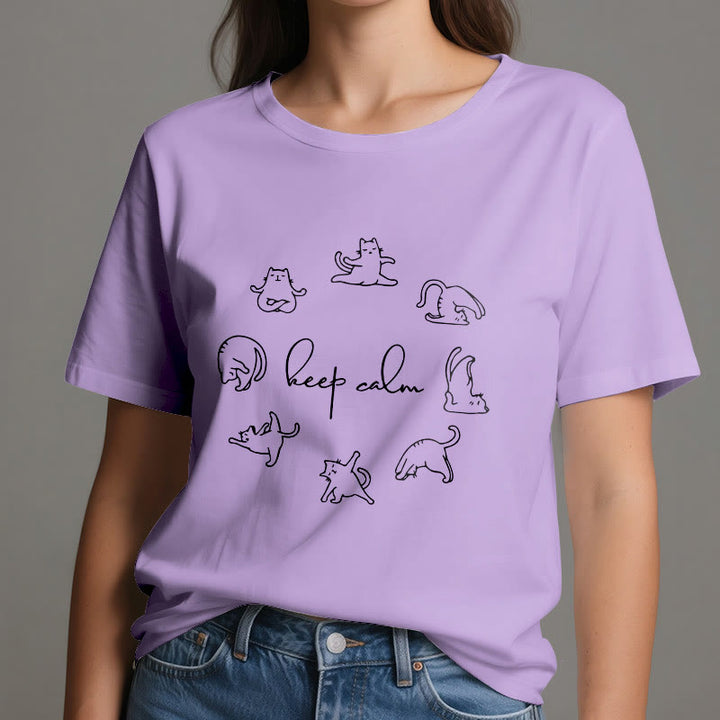 T-shirt de yoga Olivenorma avec un chat mignon et drôle