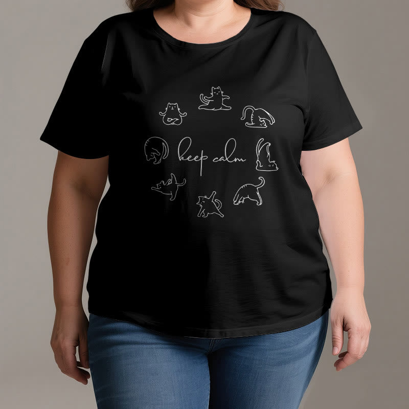 T-shirt de yoga Olivenorma avec un chat mignon et drôle