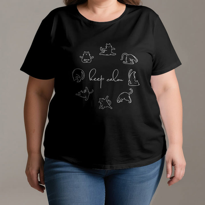 T-shirt de yoga Olivenorma avec un chat mignon et drôle