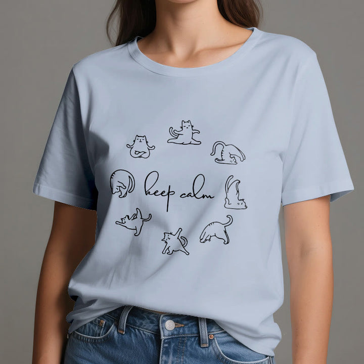 T-shirt de yoga Olivenorma avec un chat mignon et drôle