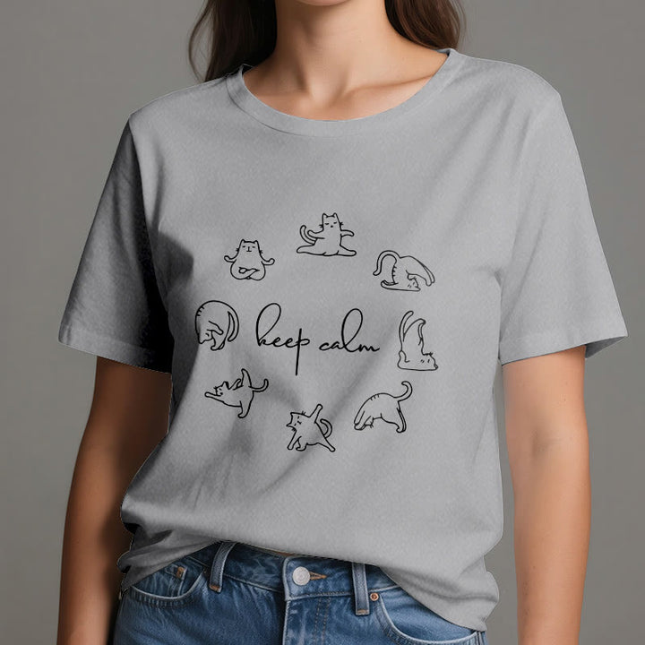 T-shirt de yoga Olivenorma avec un chat mignon et drôle