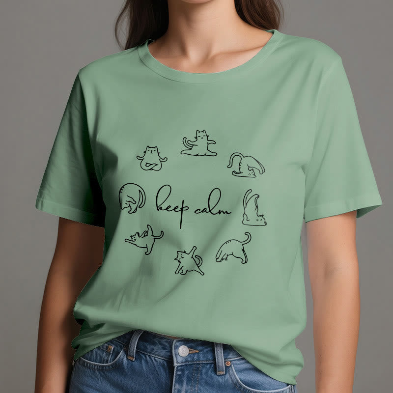 T-shirt de yoga Olivenorma avec un chat mignon et drôle