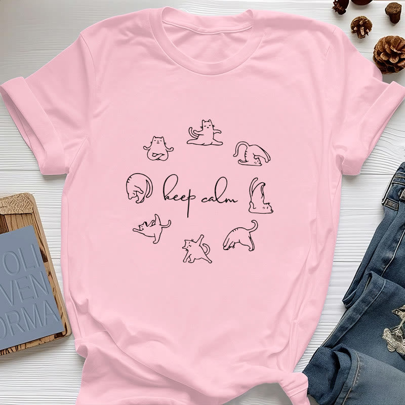 T-shirt de yoga Olivenorma avec un chat mignon et drôle