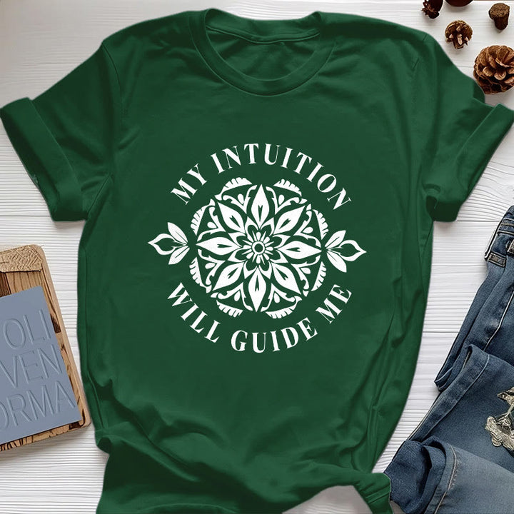 T-shirt fleuri Olivenorma « Mon intuition me guidera » - Vert foncé - 2XL - image 20