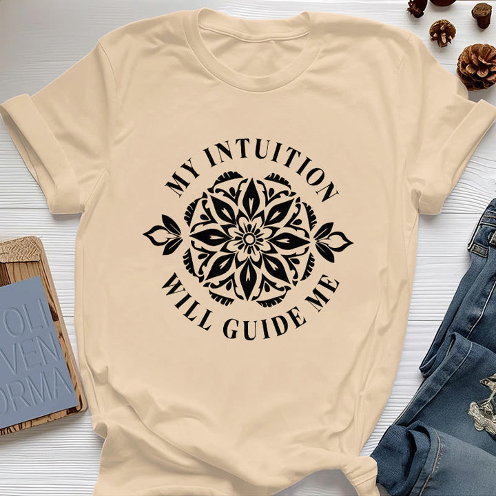 T-shirt fleuri Olivenorma « Mon intuition me guidera » - Jaune - 2XL - image 1