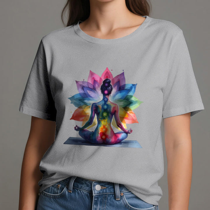 Olivenorma 7 Chakra Méditation Lotus T-Shirt - image 9