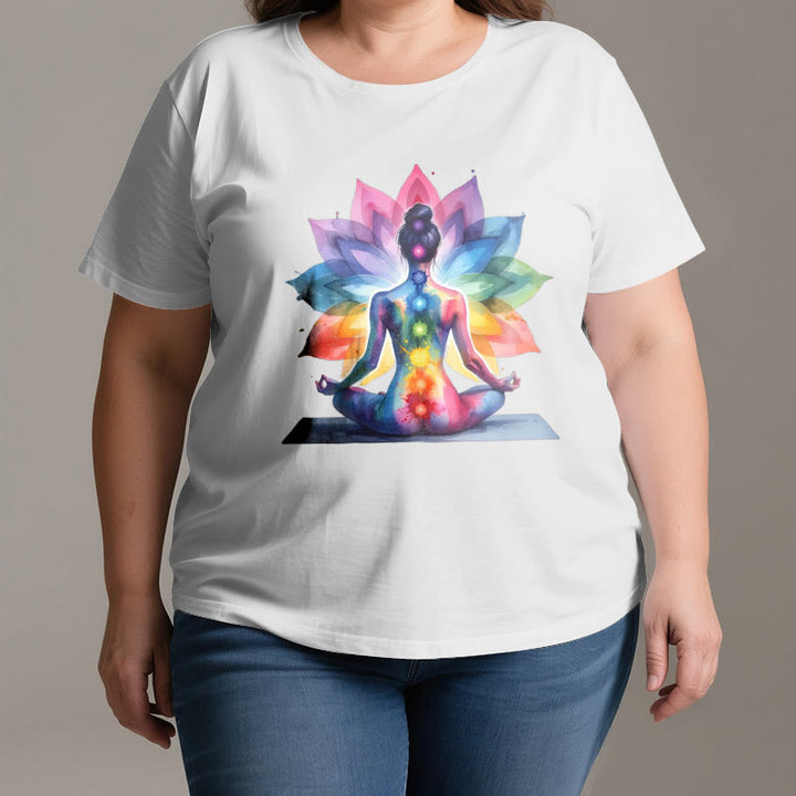 Olivenorma 7 Chakra Méditation Lotus T-Shirt - image 3