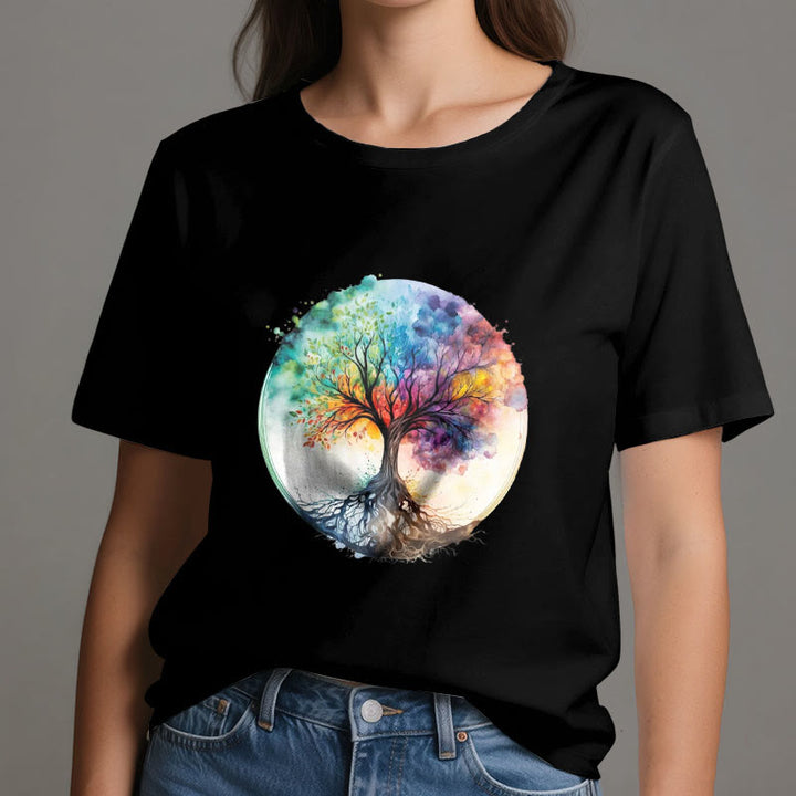 T-shirt en coton spirituel Olivenorma Rainbow Tree of Life - image 7