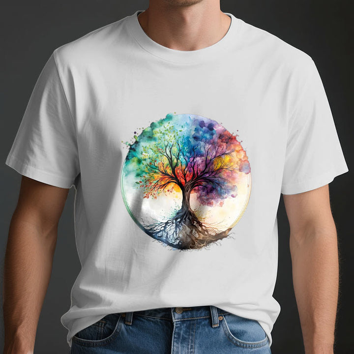 T-shirt en coton spirituel Olivenorma Rainbow Tree of Life - image 4