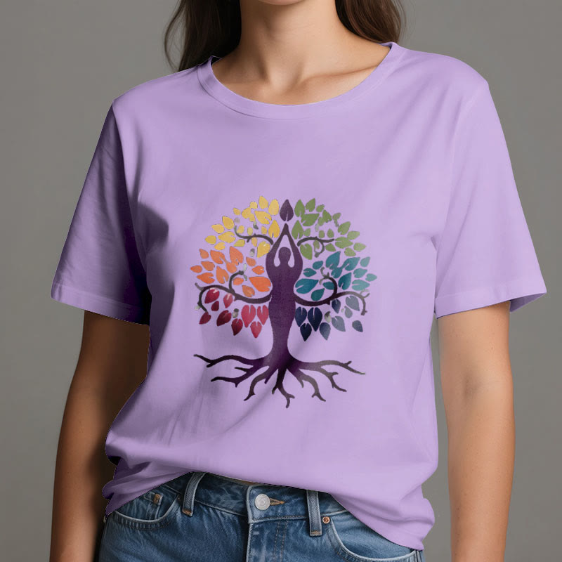 T-shirt en coton Olivenorma Yoga Tree Spiritual - image 17