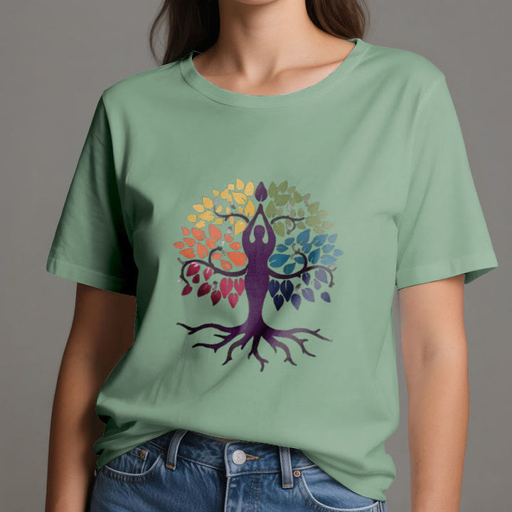 T-shirt en coton Olivenorma Yoga Tree Spiritual - image 19