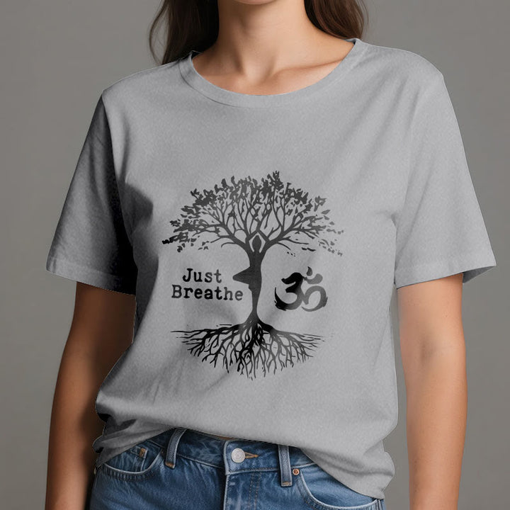T-shirt Olivenorma « JUST BREATHE » Yoga Tree Symbole OM Spirituel - image 11