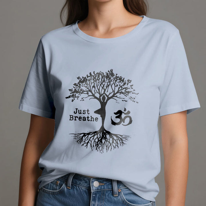 T-shirt Olivenorma « JUST BREATHE » Yoga Tree Symbole OM Spirituel - image 15