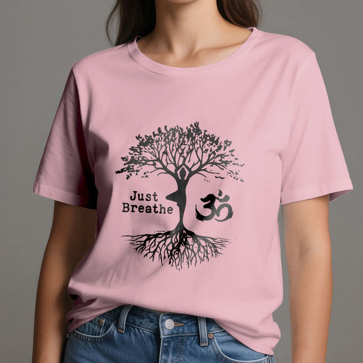 T-shirt Olivenorma « JUST BREATHE » Yoga Tree Symbole OM Spirituel - image 17
