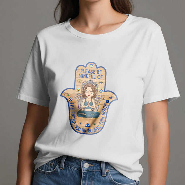 T-shirt Olivenorma avec la main de Hamsa, protection et méditation spirituelle - image 2