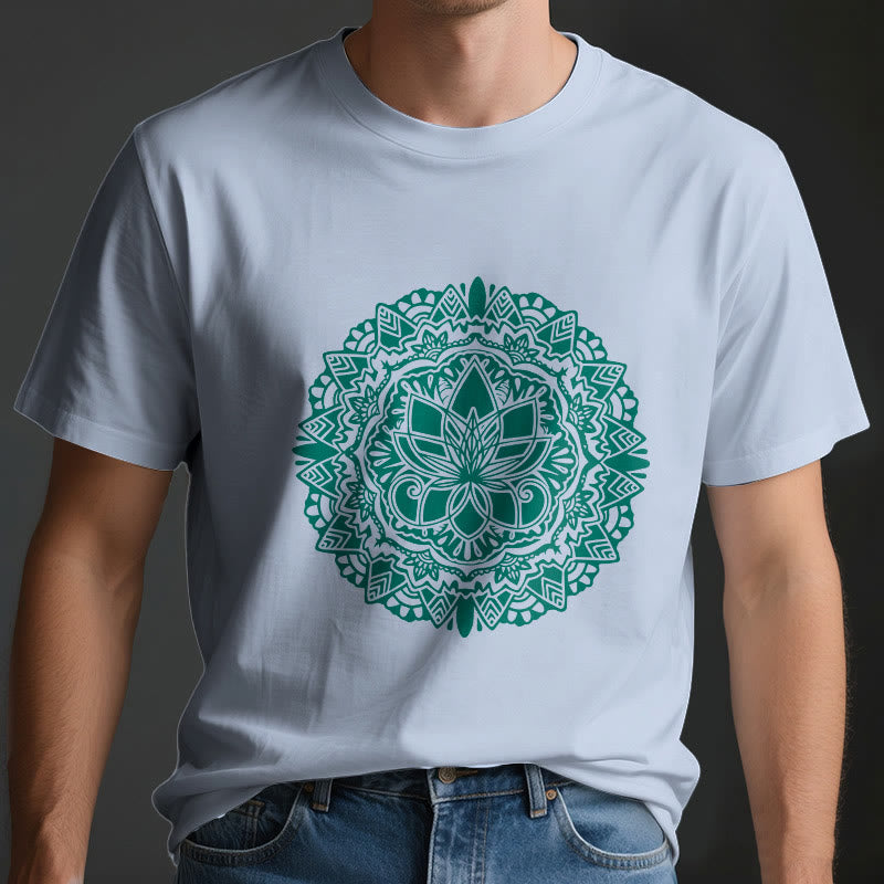 T-shirt imprimé lotus vert Olivenorma