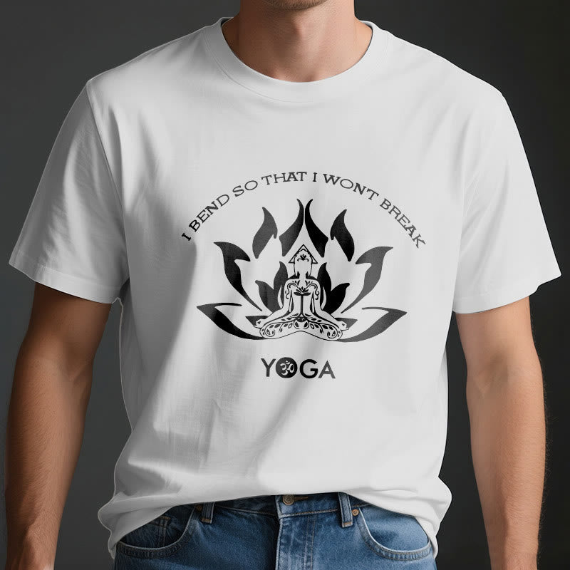 T-shirt de yoga Olivenorma « Je me plie pour ne pas me casser »