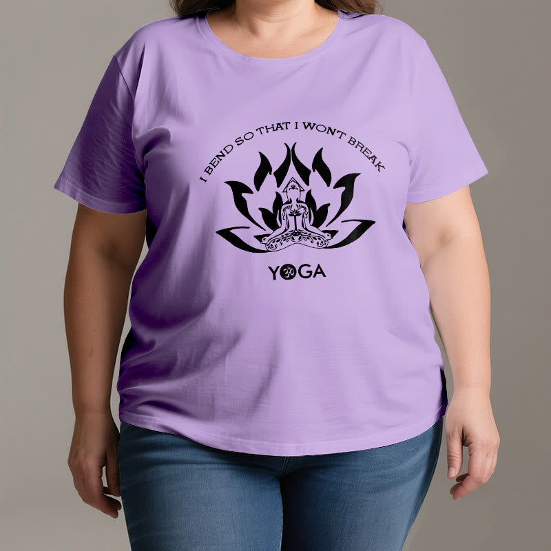 T-shirt de yoga Olivenorma « Je me plie pour ne pas me casser »
