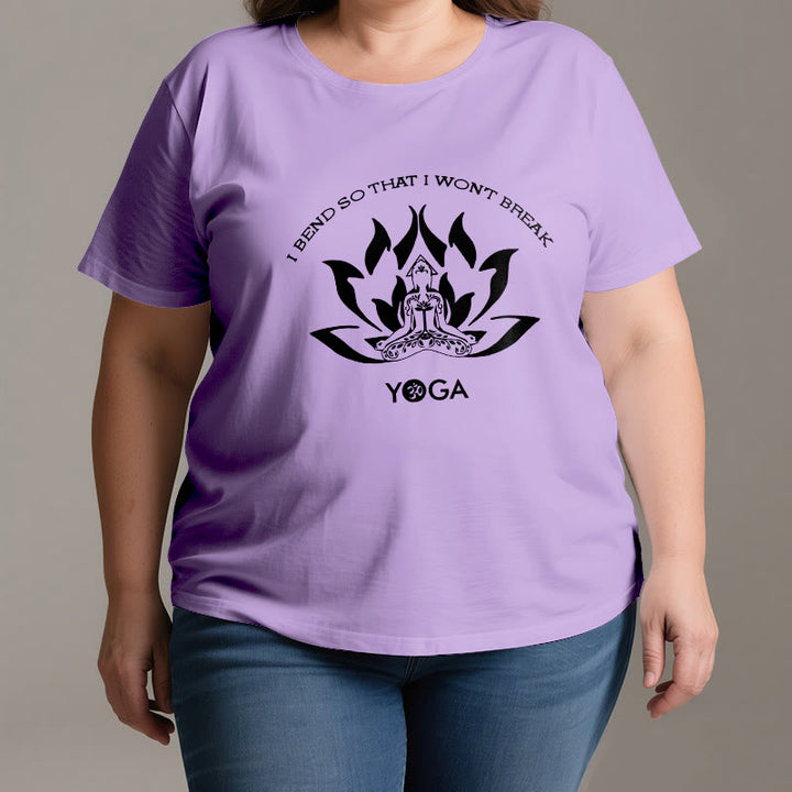 T-shirt de yoga Olivenorma « Je me plie pour ne pas me casser »