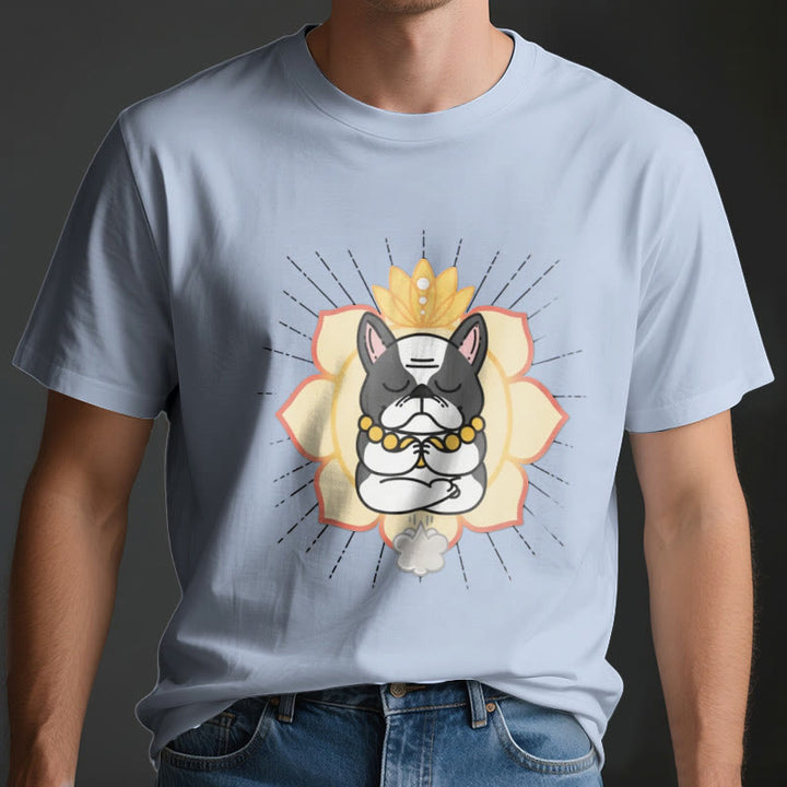 T-shirt imprimé bouledogue français Olivenorma Yoga Méditation