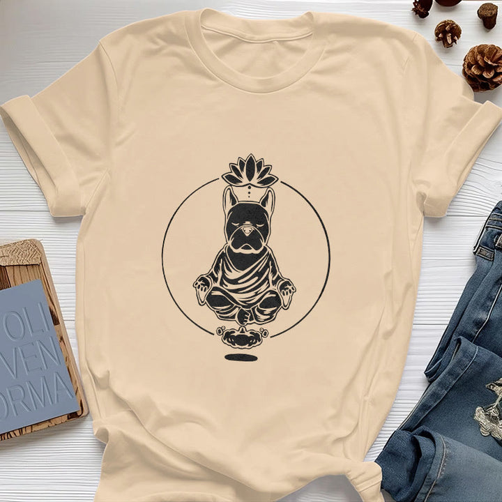 Olivenorma Zen Méditation Bouledogue Français Lotus T-Shirt