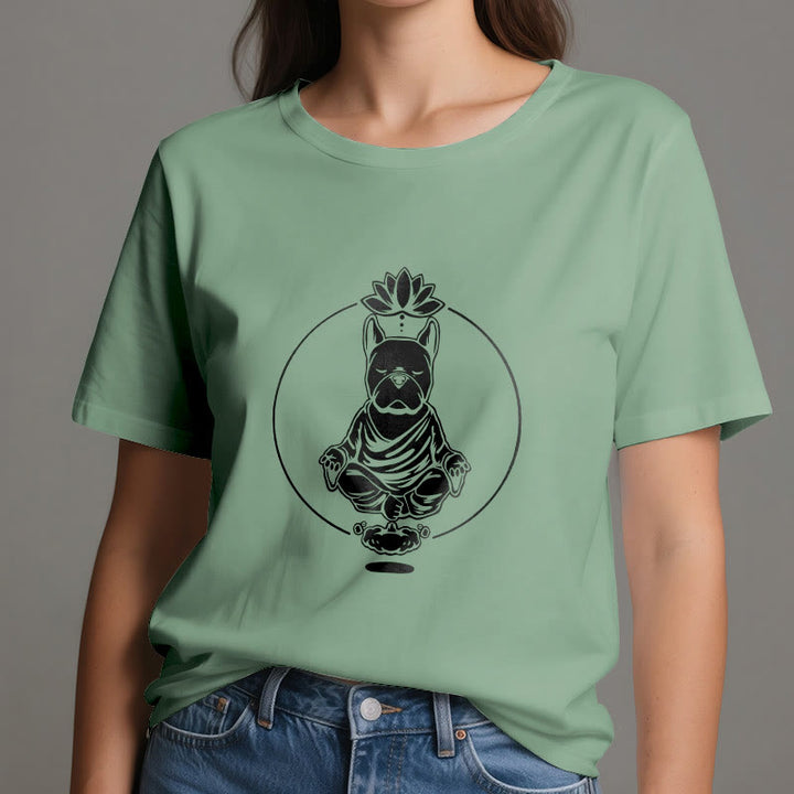 Olivenorma Zen Méditation Bouledogue Français Lotus T-Shirt